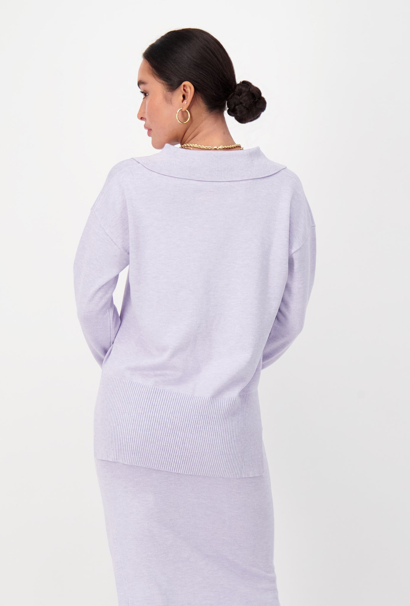 Polo Sweater Top Lavender