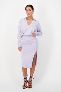 Polo Sweater Top Lavender